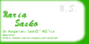 maria sasko business card